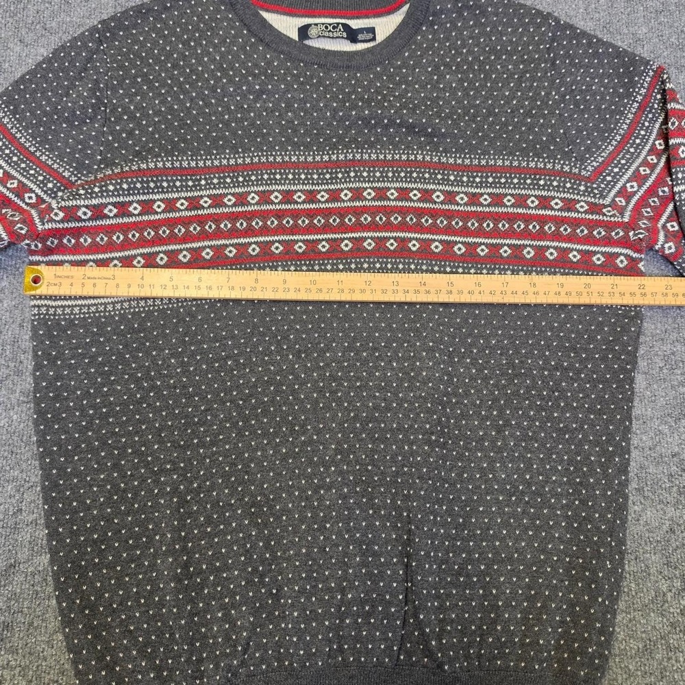 Boca Classics Gray Cotton & Polyester Knit Sweater. Size Large - Picture 5 of 6